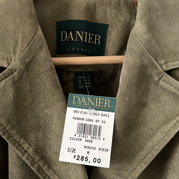 NWT DANIER suede nubuck blazer M Sage green - Picture 2 of 11